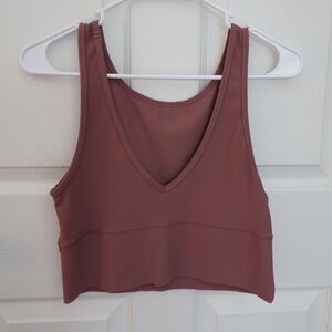 Lululemon Athletica Mauve V-Neck Crop Top